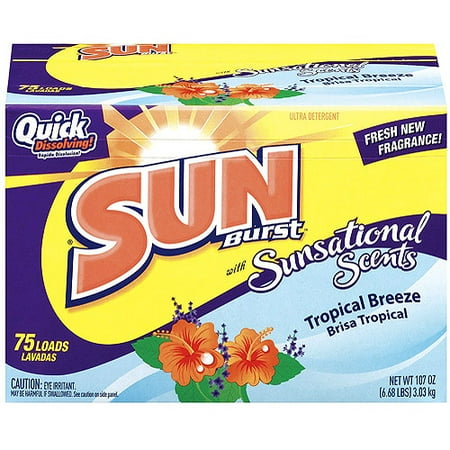 Sunburst Ultra Powder Detergent, Tropical Breeze, 107 oz