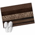 thumbnail image 2 of 2x3 Washable Entryway Rug, Brown Zebra Leopard Print Non-Slip Area Rug for Front Door Kitchen Bathroom, Country Vintage Animal Skin Print Indoor Floor Mat for Home Decor, 2 of 9