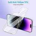 thumbnail image 5 of Compatible with iPhone 15 Pro Clear Glitter Case, Hybrid Protective Phone Case Slim Transparent Anti-Scratch Shock Absorption Bumper Cover for iPhone 15 Pro 6.1 inch (2023), Glitter, 5 of 7