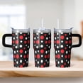 thumbnail image 2 of Geometric Texture 20oz Stainless Steel Tumbler with Handle, Insulated Travel Coffee Mug Double Wall Leak-Proof Lid, 2 of 5