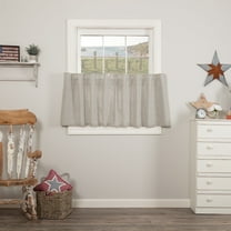 VHC Brands Frayed Lattice Curtain Valance, Creme & Black, 16x60