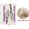 thumbnail image 6 of Halloween Skull House Flag 28x40 Inch Double Sided Skeleton Hand Stay Hungry Wicked Scary October 31 Halloween for Outside Decorations White Halloween Holiday Seasonal Greetings Outdoor Flags, 6 of 6