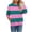 Hot Pink 30, variant on Karymi Summer Tops for Women 2026 Two-Tone Wide Horizontal Stripe Crew Neck Sweatshirt, Long Sleeve Non-Hooded Pullover Top, Block Color Sweatshirt with Side Pockets Womens Tops