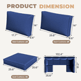 thumbnail image 6 of BaPiPro 6-Person Navy Blue Outdoor Sectional Sofa Cushions, Waterproof Polyester Patio Cushions with High-Density Sponge & Side Pillows, No Assembly for Backyard, Porch, Deck & Poolside, 6 of 10