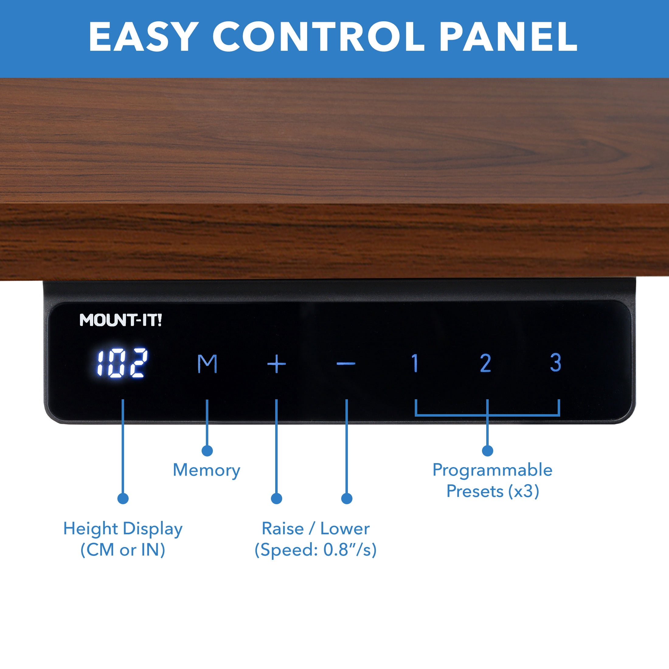 Mount-It! Electric Standing Desk White Frame with Extra-Wide 55" Desktop,  Ergonomic