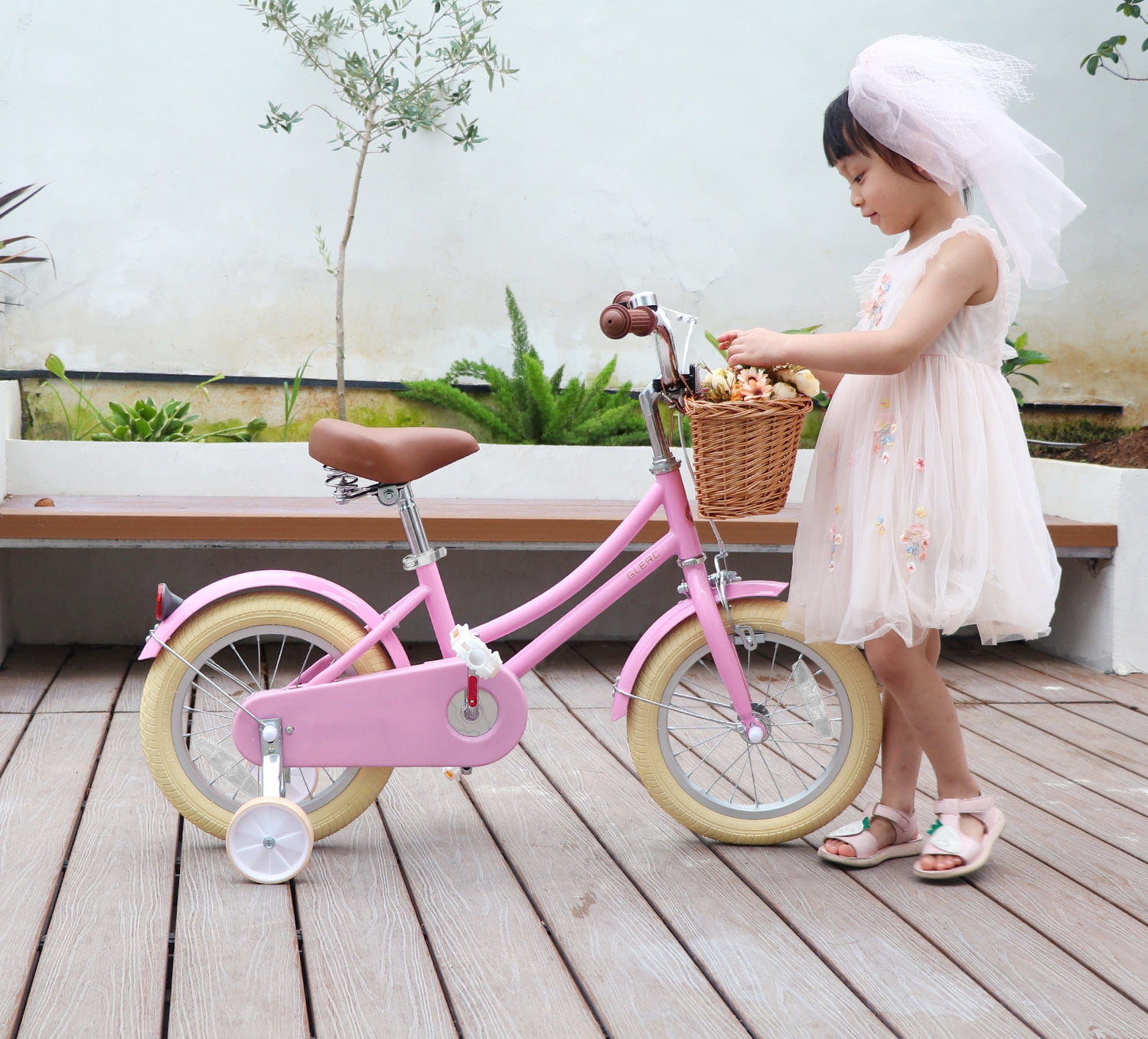 Glerc Little Molly 14 inch Kids Girls Bike for 3-5 Years Old Little Child,Yellow