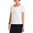 thumbnail image 4 of INSPIRE CHIC Elegant Top for Women's Sweetheart Neck Puff Sleeve Casual Blouse, 4 of 6