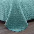 thumbnail image 2 of MarCielo 3 Piece Lightweight Bedspread Quilt Set Microfiber Quilt Bedspreads Bed Coverlet Set Prewashed Leaf (Teal, Queen), 2 of 6