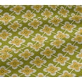 thumbnail image 4 of oneOone Cotton Jersey Lime Green Fabric Floral & Tiles Moroccan Sewing Material Print Fabric By The Yard 58 Inch Wide, 4 of 4