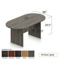 thumbnail image 2 of GOF 6 ft. Artisan Gray Conference Room Racetrack Table - Modern Office Desk for Meetings, High-Quality Laminate Finish, 2 of 5
