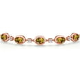 thumbnail image 3 of Gem Stone King 18K Rose Gold Plated Silver Mango Mystic Topaz Bracelet for Women | 6.00 Cttw | Gemstone November Birthstone | Oval 7X5MM | Fully Adjustable 9 inch, 3 of 6