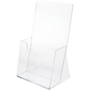 Plymor Clear Acrylic Tri-Fold Brochure Literature Holder (Countertop), Fits Documents Up to 4" Wide (6 Pack)