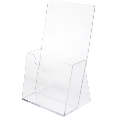 Plymor Clear Acrylic Tri-Fold Brochure Literature Holder (Countertop), Fits Documents Up to 4" Wide (6 Pack)