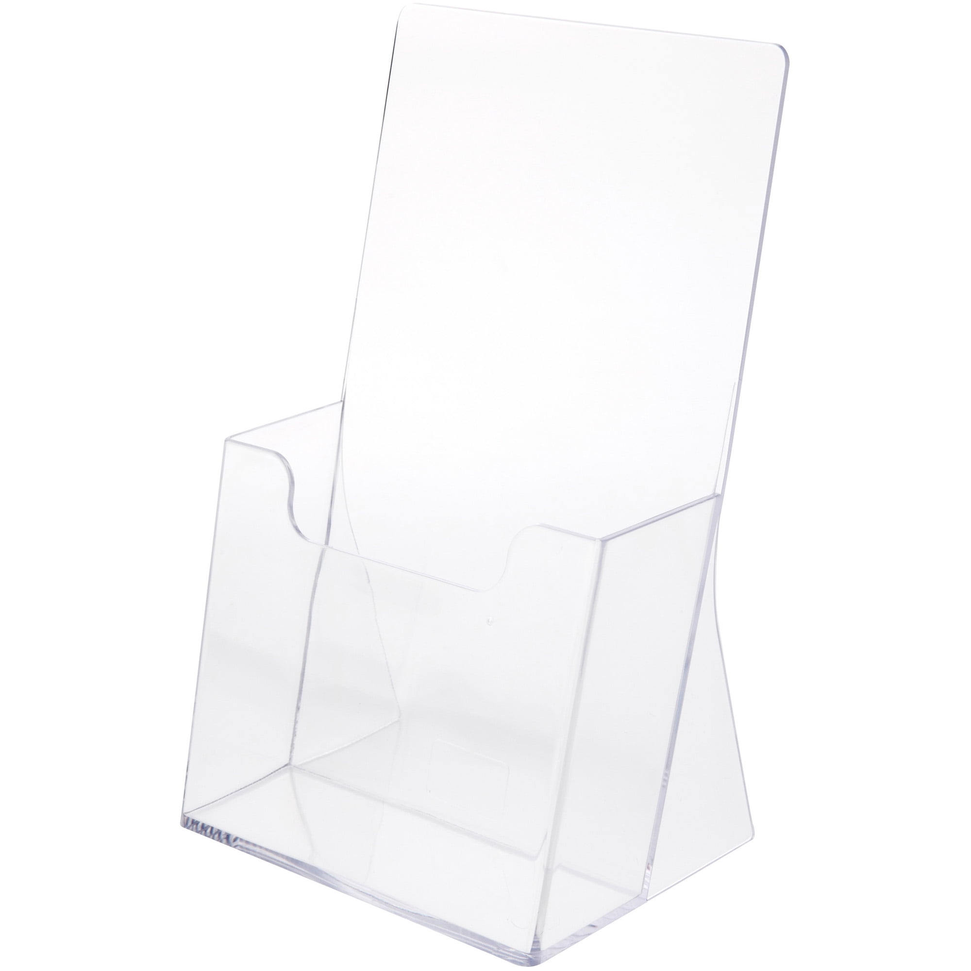 Plymor Clear Acrylic Tri-Fold Brochure Literature Holder (Countertop) Fits Documents Up to 4 Wide (2 Pack)