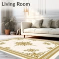 thumbnail image 2 of ODIKA 6'x9' Machine Washable Non-Slip Area Rug, Textured with Classic Sandy Finish High Traffic Rug with Pad, Gold, 661535, 2 of 8