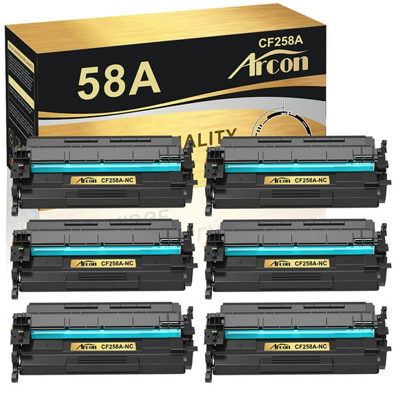 Arcon 6-Pack Compatible Toner for HP CF258A 58A works with LaserJet Pro M404 M404n M404dn M404dw MFP M428 M428dw M428fdn M428fdw LaserJet Pro M406 M430 Printers (Black, NO-CHIP)