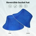 thumbnail image 5 of Disketp Blue Glitter Print Reflective Bucket Hat Beach Hat Summer Travel Sun Hats Fisherman Cap, 5 of 8