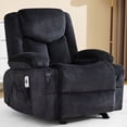 thumbnail image 4 of JONPONY Manual Recliner Chair with Heat Therapy and Massage Function, Heavy Duty Reclining Mechanism Massage Chair, Elderly Single Rocker Sofa with Cup Holders for Bedroom Home Theater，Black, 4 of 11