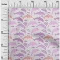 thumbnail image 2 of oneOone Cotton Poplin Twill Purple Fabric Beach Dolphin With Dot Texture Fabric For Sewing Printed Craft Fabric By The Yard 56 Inch Wide, 2 of 4