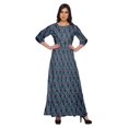 thumbnail image 1 of Moomaya Robe Longue Imprimée pour Femmes Manches 3/4 Col Rond Tenue Décontractée, 1 of 3