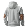 thumbnail image 4 of Kakii Mens Fashion Pullover Hoodies Long Sleeve Thermal Drawstring Button Texture Hooded Sweatshirt, 4 of 8