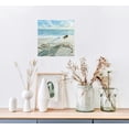 thumbnail image 4 of FANNA Seashore Artwork Painting Wall Art: Drift Bottle &amp; Seashells Starfish on the Beach Pictures Canvas Print for Bathroom 12x12 in, 4 of 5