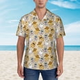 thumbnail image 6 of Picia Music Dancing Cat Gentle Cotton Regular Fit Short Sleeve Casual Hawaiian Shirt for Men-Large, 6 of 9