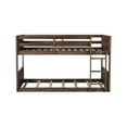 thumbnail image 3 of Aukfa Bunk Bed Twin over Twin, Heavy Duty Wood Bed Frame for Home/Dorm/Apartment, Brown, 3 of 8