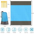 thumbnail image 2 of Syenll Beach Blanket, 83" x 78" Sandproof Beach Mat for 4-7 Adults, Lightweight Picnic Blanket for Travel, Camping, Blue, 2 of 8