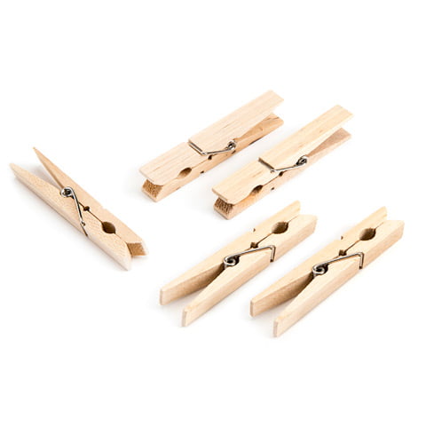 Natural Wooden Clothespins: 2.875 inches, 48 pieces - Walmart.com