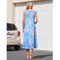 thumbnail image 6 of Zeagoo Summer Casual Dresses for Women Sleeveless Midi Dress Swing Tank Sundress Pleated Tshirt Dress with Pockets, 6 of 6
