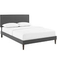 thumbnail image 2 of Modway Camille Queen Fabric Platform Bed with Squared Tapered Legs in Gray, 2 of 5
