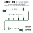 thumbnail image 2 of 612 Vermont 100 Clear Christmas Twinkle Lights on Green Wire, Indoor and Outdoor Use, Lighted Length 20.6', Total Length 21.8', 2 of 5