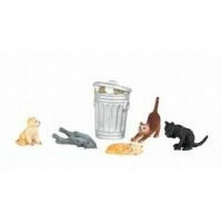 Cats With Garbage Can Ho Scale Scenes Capes Bachmann