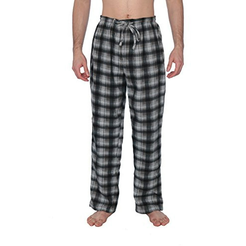 Active Club - Active Club Mens Plaid Plush Pajama Pants (Mediuem, Gray ...