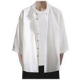 thumbnail image 6 of Siilsaa Men Shirts Short Sleeve Men's Shirts Short Sleeve Button Down Casual Beach Tropical Shirts Holiday(White,M), 6 of 7