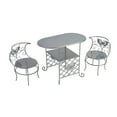 thumbnail image 4 of Badger Basket Tea Time Metal Table & Chair Set for Dolls up to 20 inches - Silver/Pink/Multi, 4 of 8