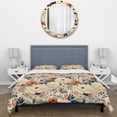 thumbnail image 3 of Designart "Antique White Bohemian Floral Joy III" Floral Bedding Covert Set - Cottage Bed Set With 2 Shams, 3 of 5