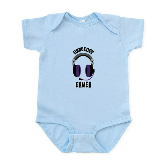 CafePress - Hardcore Gamer Body Suit - Baby Light Bodysuit, Size Newborn - 24 Months