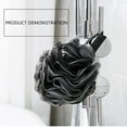 thumbnail image 4 of Bamboo Charcoal Bath Ball Black Shower Loofah Sponge Mesh Pouf Body Scrubber Exfoliating Cleansing Soothen Skin Tool, 4 of 9