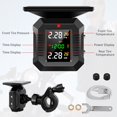 thumbnail image 4 of Motorcycle TPMS Tire Pressure Monitoring System USB Solar Powered Wireless Motorcycle TPMS with 2 Sensors LCD Display Waterproof Moto Tyre Alarm Systems for Motor Bike, 4 of 10