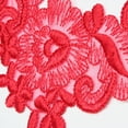 thumbnail image 2 of 14 Colors 9"x3" Floral Embroidered Sheer Organza Motif Applique Patch by Pair (2 Pieces) (Red), 2 of 3