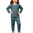 thumbnail image 6 of Bovxnpu Girls Boys Outfits Set Toddler Sleepwear Set Cotton Long Sleeve Top Pants 2 Piece Sleep Set, 6 of 9