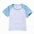 thumbnail image 4 of kpoplk Toddler Girl Clothes Summer Cotton Print T-Shirt and Jeans Shorts Set Casual Girls 2 Piece Outfits Sets 2T-8Y(Light Blue,5-6 Y), 4 of 5