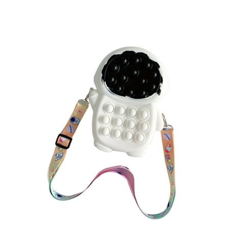 Pop Crossbody Bags Silicone Bubble Stress Reliever Sensory Shoulder Handbag Purse Office School Supplies for Woman Kids Adults