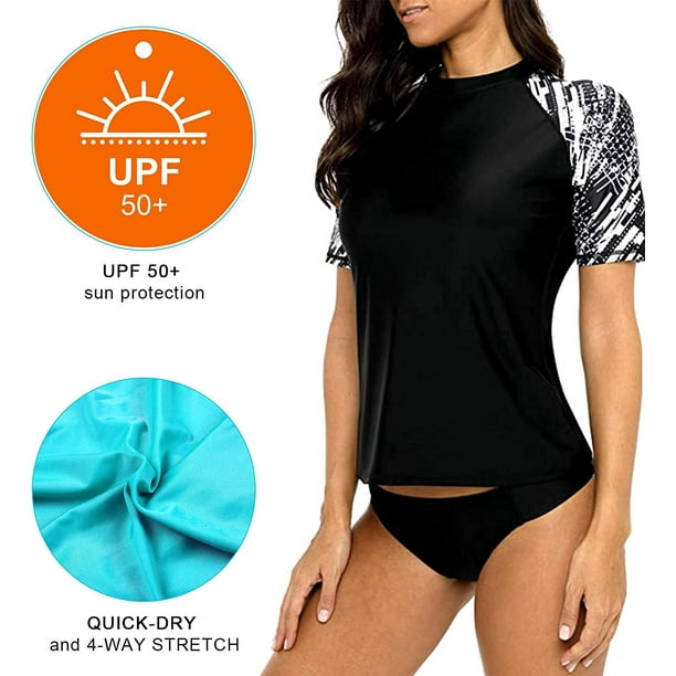 BeautyIn Plus Size Women's Rashguard UPF 50+ Active Rash Guard Swimwear Top