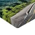 thumbnail image 2 of Ambesonne Landscape Fitted Sheet, Motorcyclist on Road, Twin Size, Multicolor, 2 of 3