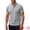 Light Gray, variant on Men's Henley T-Shirts Short Sleeve Casual Contrast Trim T-Shirts Light Gray XL