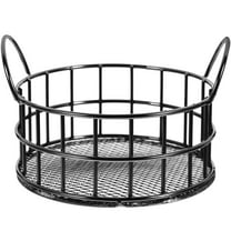 LOLIPPYY Metal Wire Storage Basket for Office Desk Organizer and Household Storage in Black