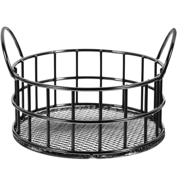 LOLIPPYY Metal Wire Storage Basket for Office Desk Organizer and Household Storage in Black